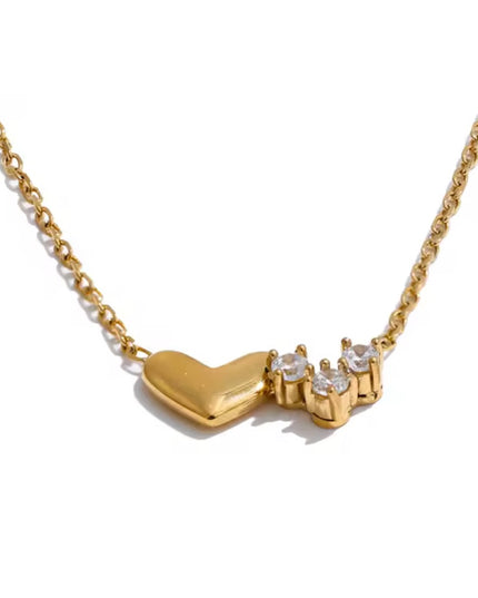 【金属アレルギー対応】 ジルコニア ハートネックレス LIKA