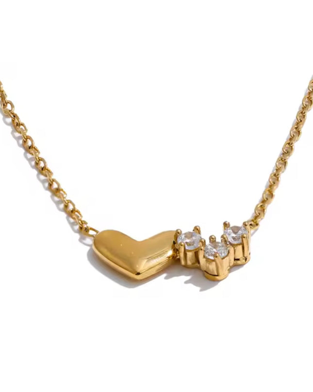 【金属アレルギー対応】 ジルコニア ハートネックレス LIKA