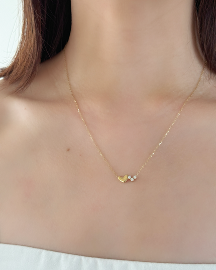 【金属アレルギー対応】 ジルコニア ハートネックレス LIKA