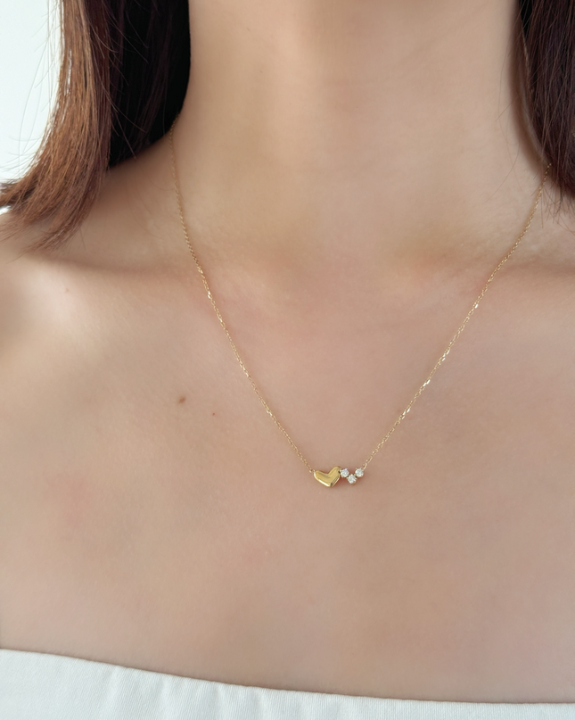 【金属アレルギー対応】 ジルコニア ハートネックレス LIKA