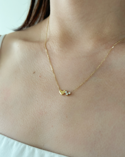 【金属アレルギー対応】 ジルコニア ハートネックレス LIKA