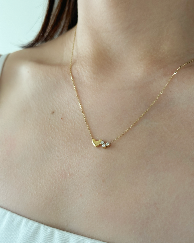 【金属アレルギー対応】 ジルコニア ハートネックレス LIKA