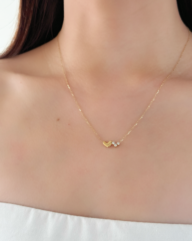 【金属アレルギー対応】 ジルコニア ハートネックレス LIKA