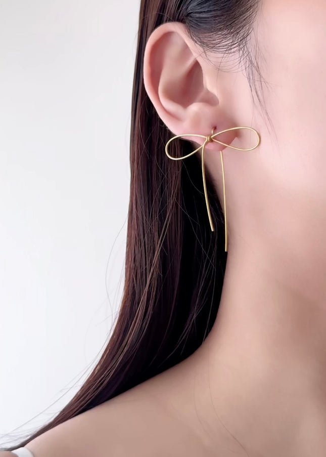 DAISY Bow Earrings Gold
