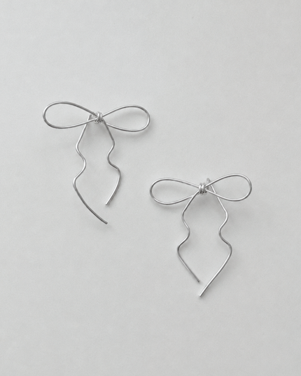 LILY Bow Earrings Silver