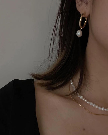 淡水パール フープピアス ZOYA