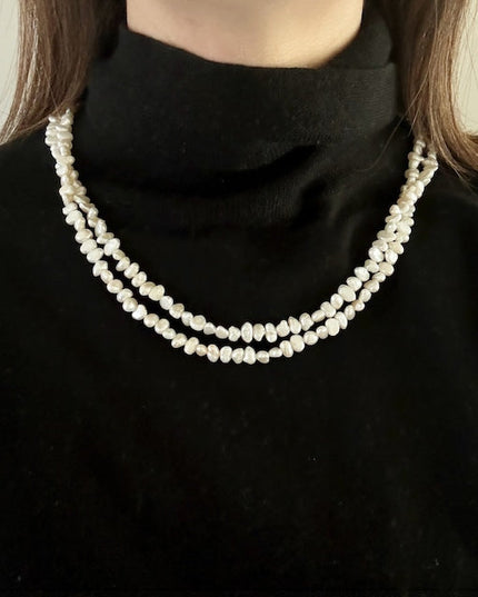 淡水パールロングネックレス マンテル