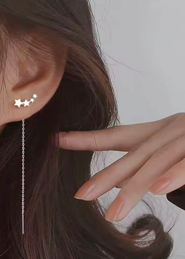 Surgical Stainless Steel 316L Star Earrings Silver Gold