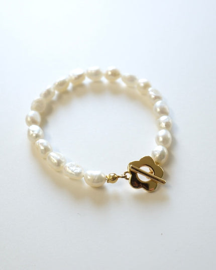 パール ブレスレット フラワー ゴールド Ava