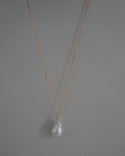 【金属アレルギー対応】大粒 淡水 バロック パール ネックレス Isabella