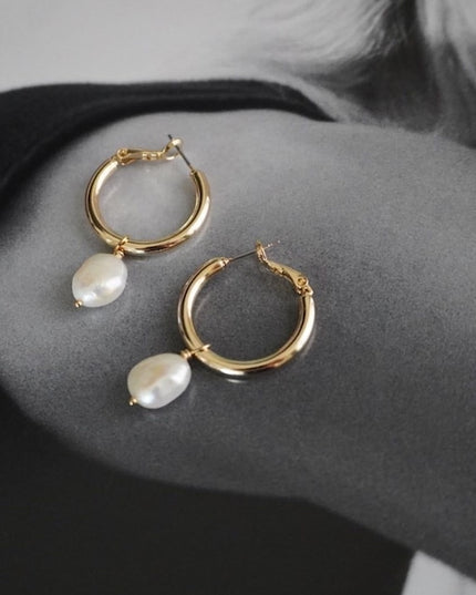 淡水パール フープピアス ZOYA