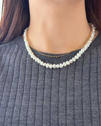 【金属アレルギー対応】淡水パール ネックレス