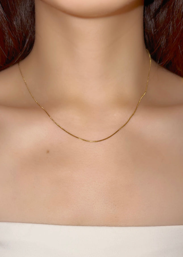 Snake chain gold necklace