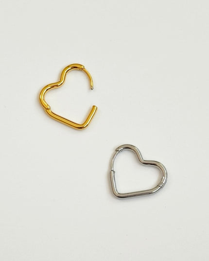 【金属アレルギー対応】ハートフープピアス EMMIE