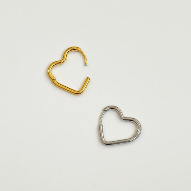 【金属アレルギー対応】ハートフープピアス EMMIE