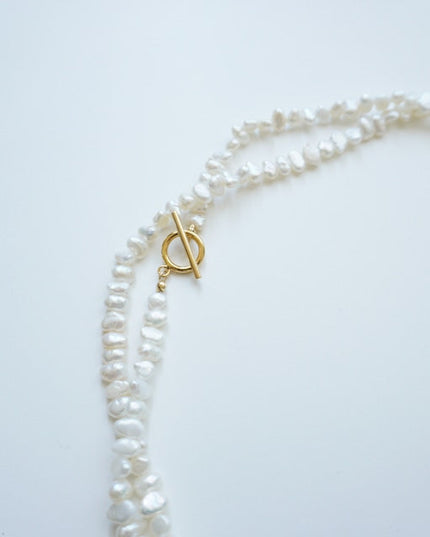 淡水パールロングネックレス マンテル