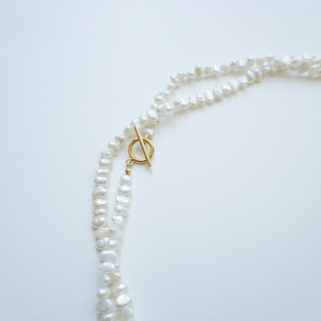 淡水パールロングネックレス マンテル