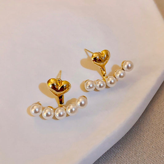 ハート パールピアス ゴールド