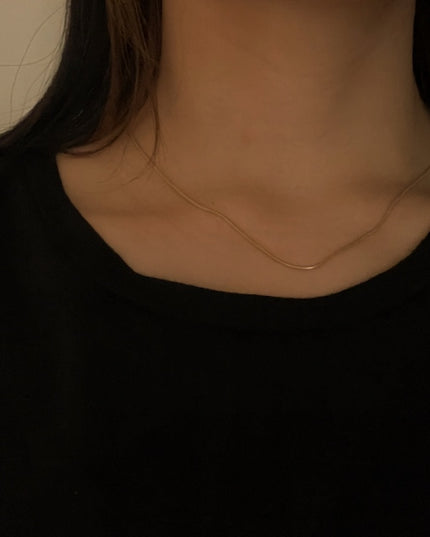 【金属アレルギー対応】スネークチェーン ネックレス ゴールド シルバー