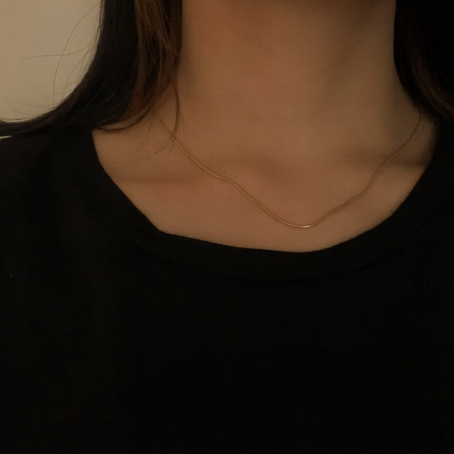 【金属アレルギー対応】スネークチェーン ネックレス ゴールド シルバー