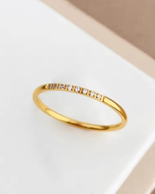 ステンレススチール リング 8石