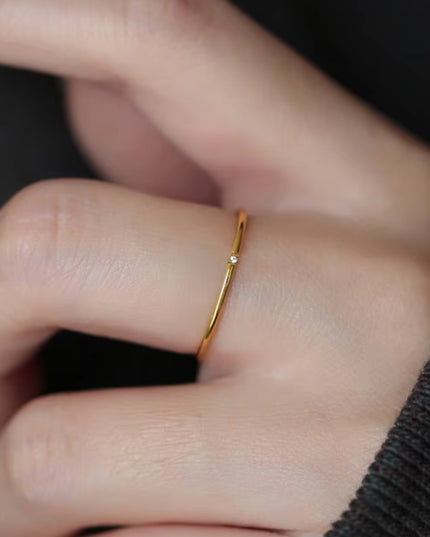 ステンレススチール リング 1石