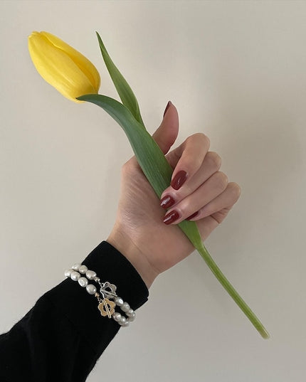 パール ブレスレット フラワー ゴールド Ava