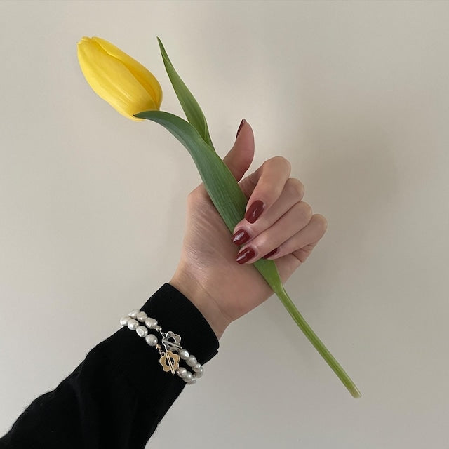 パール ブレスレット フラワー ゴールド Ava