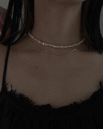 【金属アレルギー対応】スネークチェーン ネックレス ゴールド シルバー