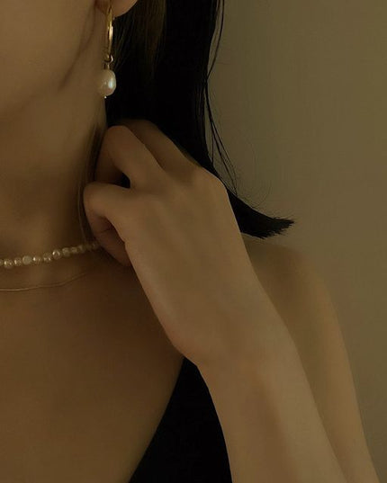 【お得セット】パールネックレス＆フープピアス