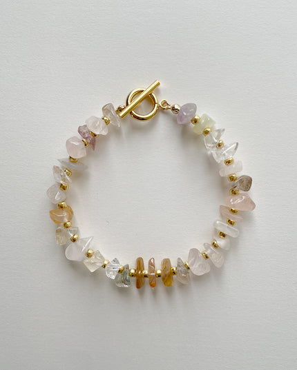 【金属アレルギー対応】天然石ブレスレット ペールカラー
