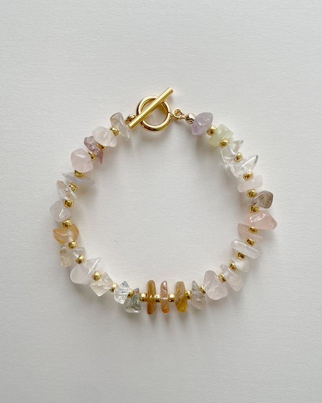 【金属アレルギー対応】天然石ブレスレット ペールカラー