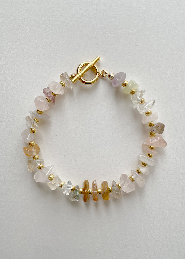 【金属アレルギー対応】天然石ブレスレット ペールカラー
