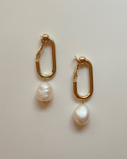 淡水パール スクエアイヤリング RAILEY