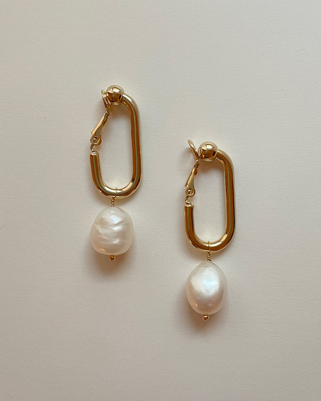 淡水パール スクエアイヤリング RAILEY