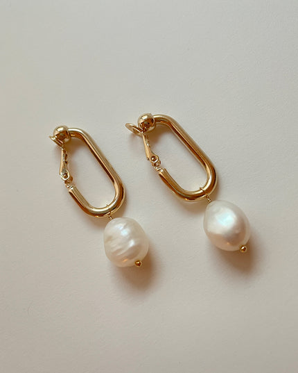 淡水パール スクエアイヤリング RAILEY