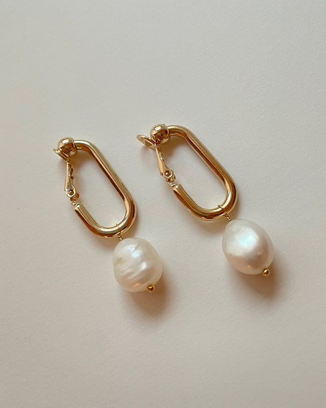 淡水パール スクエアイヤリング RAILEY