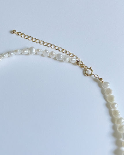 淡水バロックパール ビーズ フラワーネックレス