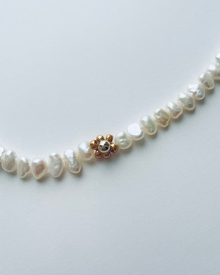 淡水パール ゴールドフラワー ネックレス