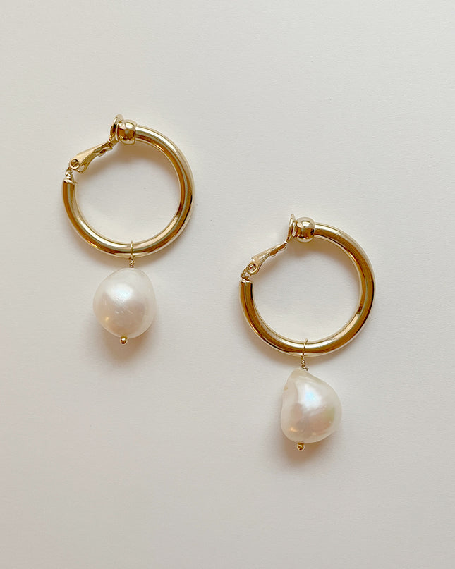パール フープ イヤリング ゴールド Zoya