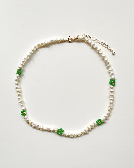 淡水バロックパール ビーズ フラワーネックレス