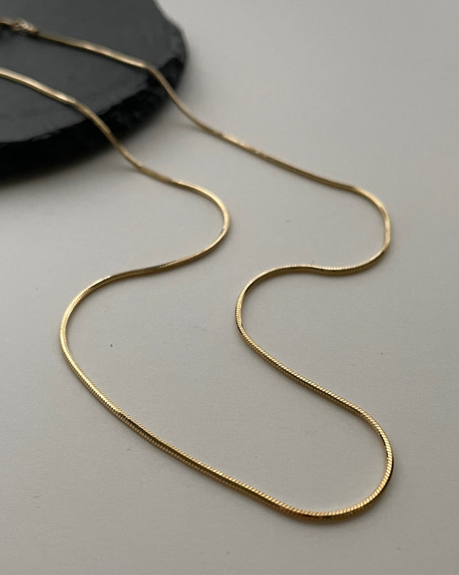 【金属アレルギー対応】スネークチェーン ネックレス ゴールド シルバー