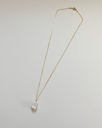 【金属アレルギー対応】大粒 淡水 バロック パール ネックレス Isabella