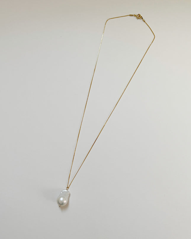 【金属アレルギー対応】大粒 淡水 バロック パール ネックレス Isabella