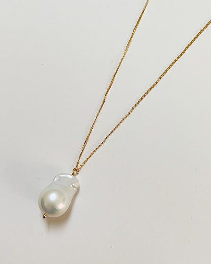 【金属アレルギー対応】大粒 淡水 バロック パール ネックレス Isabella