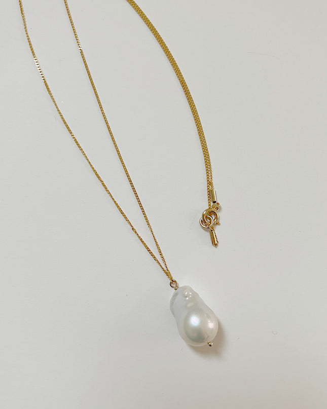 【金属アレルギー対応】大粒 淡水 バロック パール ネックレス Isabella