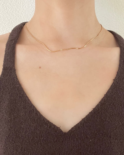 【金属アレルギー対応】スネークチェーン ネックレス ゴールド シルバー