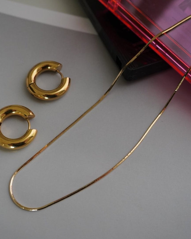 【金属アレルギー対応】スネークチェーン ネックレス ゴールド シルバー